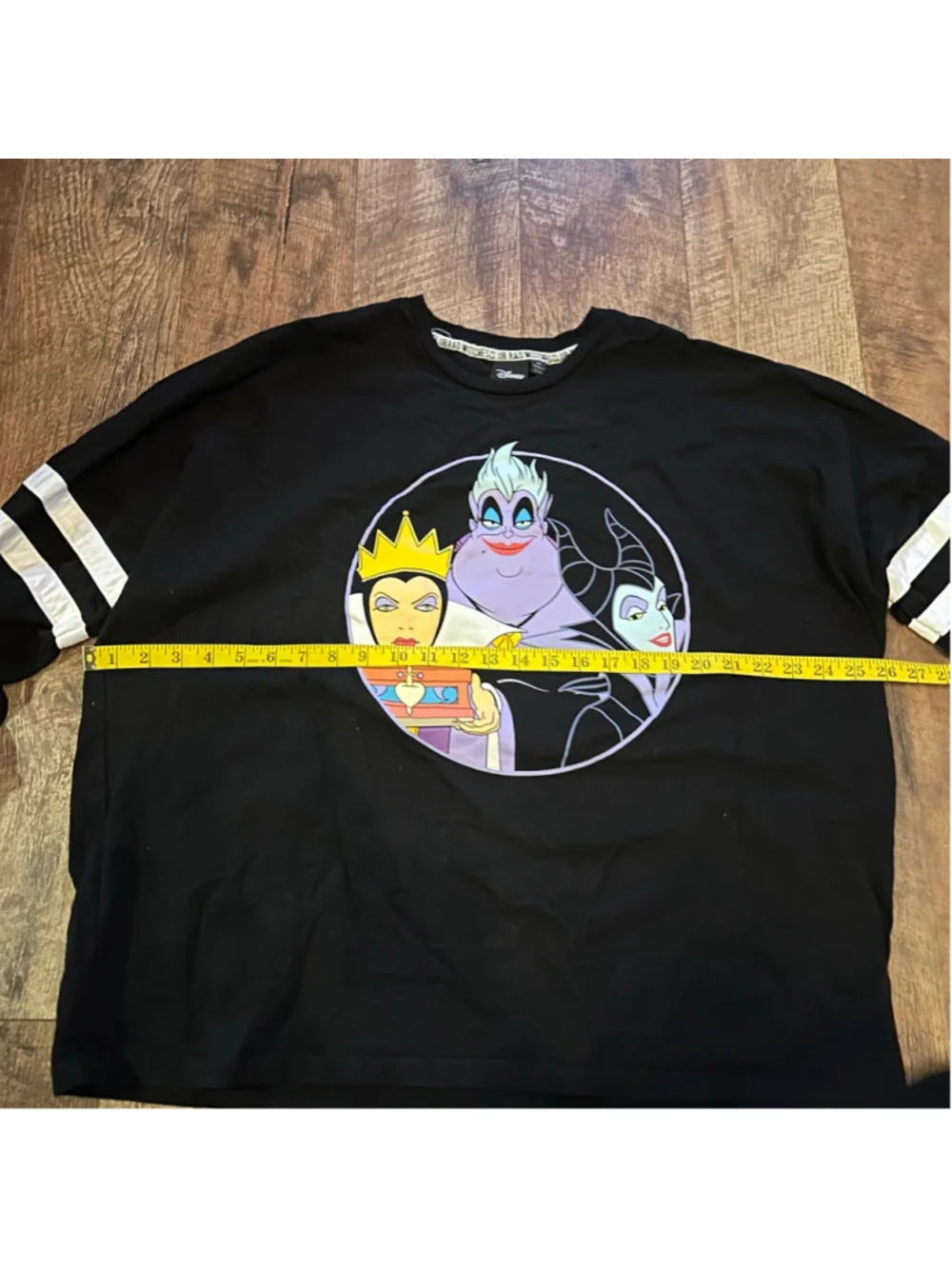 Women's Disney Bad Witches Club Long Sleeve Tee 2X Black White Summer